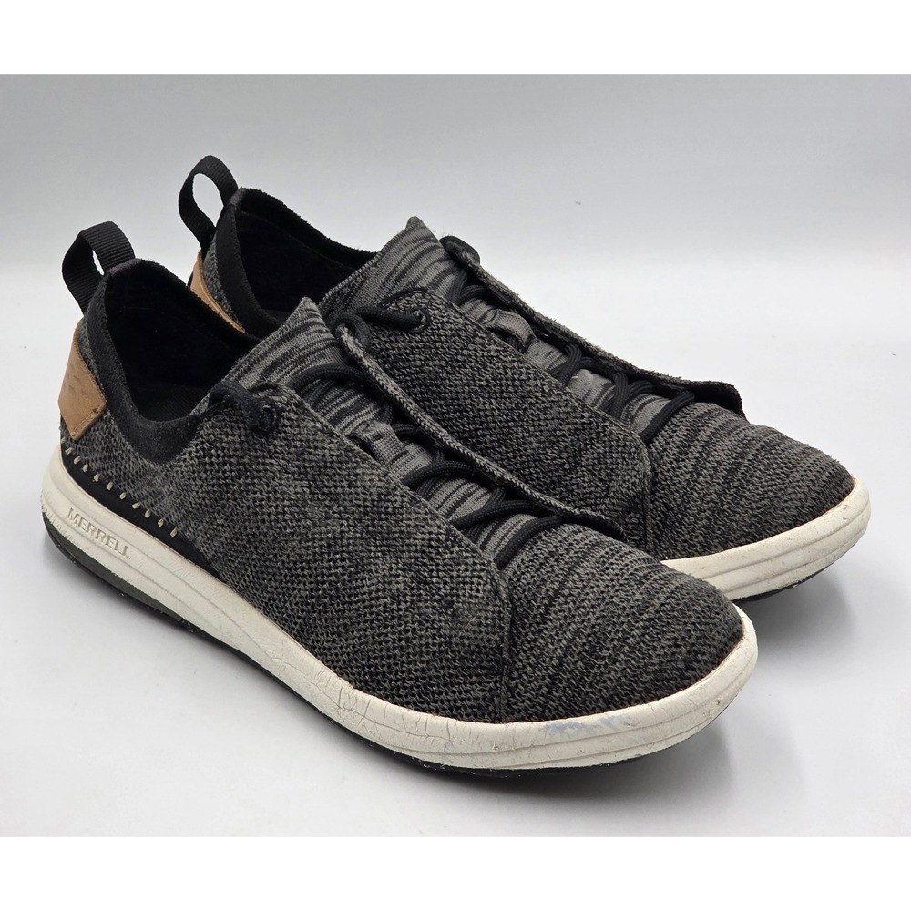 Merrell Gridway Shoes Women's 9 Black Gray Knit Comfort Vibram Walking Sneakers
